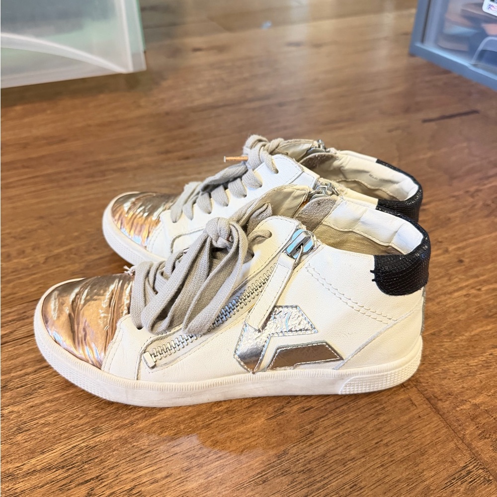 Dolce Vita White and Silver Sneakers